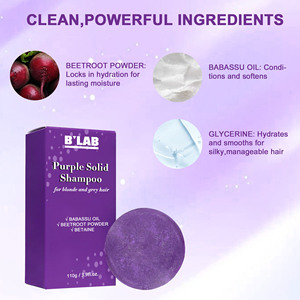 Nouveautés : Barre de <span class=keywords><strong>shampoing</strong></span> <span class=keywords><strong>solide</strong></span> violette sans cruauté animale pour cheveux blonds et bruns, tonifiante - Product Image 2