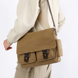 Sac bandoulière vintage pour homme, en toile respirante et résistante à l'usure, style décontracté printemps, OEM neuf - Product Image 6
