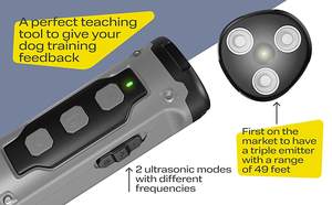 Alta distancia 49ft plástico recargable impermeable IPX7 ultrasónico perro repelente al aire libre Anti-ladrido Control <span class=keywords><strong>Collar</strong></span> para perro - Product Image 6