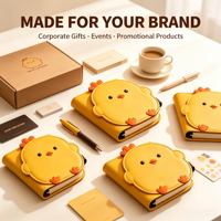 Carnet personnalisé avec logo, motif couleur et couverture en PU en forme de poussin mignon pour carnet cadeau en PU en forme de poussin personnalisé