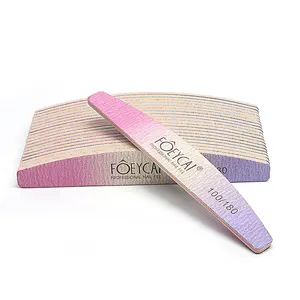 Private Label Logo Nails Manicure 100 180 Grit 6 Shape Korea Customization Natural Nail Files 180/240