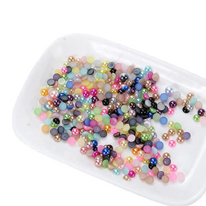 Perles demi-lune colorées imitation perle pour nail art, coques de téléphone, cadres photo, décorations DIY, perles en vrac - Product Image 5