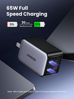 Pengisi Daya Cepat Lipat 4-in-1 65W GaN USB-C PD 3.0 dengan 3 Port Tipe-C/1 Port USB untuk Laptop, Ponsel, Earphone-MacBook Pro/Air