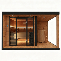 Salles de sauna extérieures en cèdre rouge de qualité supérieure avec baignoires spa et salles de sauna pour jardins luxueux et centres de bien-être professionnels