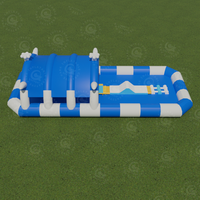 Parcours d'obstacles aquatiques gonflables de qualité commerciale avec toboggan pour piscine pour enfants