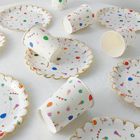 Assiettes en papier jetables avec logo personnalisé, assiettes de fête de 7/9 pouces pour gâteaux d'anniversaire, table de desserts, vaisselle de pique-nique, directement de l'usine