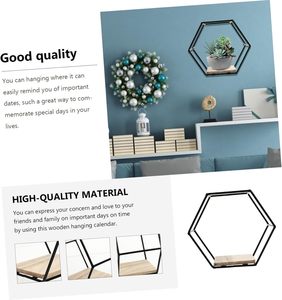 Set of 3 Hexagonal <b>Floating</b> <b>Wall</b> Mounted Metal <b>Shelves</b> Modern Partition Storage in Black for Garage and Living Room Jewelry Use - Product Image 4