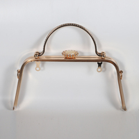 Cadre de sac à main vintage en métal doré de 24,6 cm avec poignée métallique, style diamant, pour vente en gros