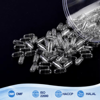 Capsules vides transparentes certifiées GMP/HALAL/ISO en grande quantité, toutes tailles, en HPMC végétal