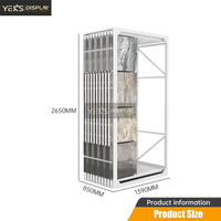 Support d'affichage pour carreaux YEK moderne, écologique, robuste, anti-rouille, résistant à l'eau, avec étagères coulissantes personnalisables en métal