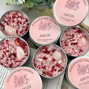 Latas de tarro de aromaterapia AIKUN, velas de fragancia de piedra de cristal, vela perfumada de vacaciones de cera de soja de lujo - Product Image 2