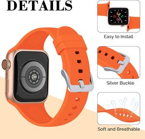 Compatibile con <span class=keywords><strong>Apple</strong></span> <span class=keywords><strong>Watch</strong></span> Band 38mm 40mm 41mm 42mm 44mm 45mm, cinturino in Silicone morbido per la serie IWatch <span class=keywords><strong>8</strong></span> <span class=keywords><strong>7</strong></span> 6 5 4 3 2 1 - Product Image 2