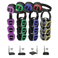 Casque audio silencieux RF890 quatre canaux de marque, idéal pour les soirées, avec transmetteur XLR, compatible Bluetooth et gestion intelligente de la charge
