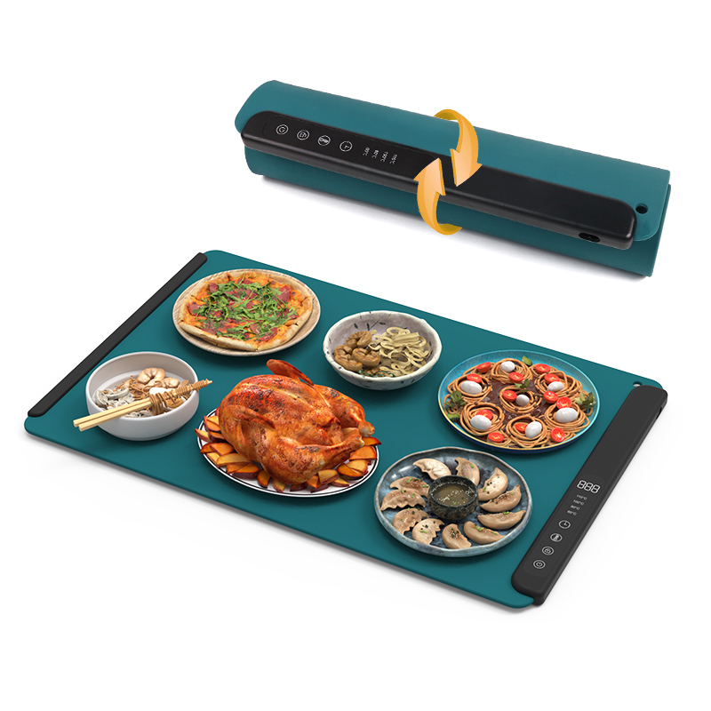 Portable Silicone Food Warming Mat - Roll Up Electric Heating Tray For Buffets & Parties (Medium)
