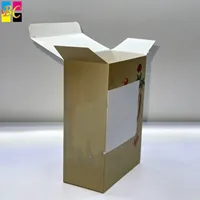 Boîte d'emballage en papier personnalisée écologique, assemblage facile, fond auto-verrouillant, boîte en papier kraft, boîte cadeau pour cosmétiques