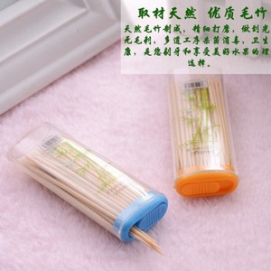 Bamboo Toothpick Holder With 30 Pieces Portable Lighter Style Disposable Toothpicks For Daily Use - Product Image 4