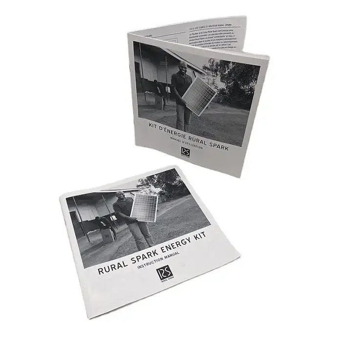 Vente en gros Boutique Manuel de conception innovante Dépliant noir et blanc Impression de brochures Manuels d'instructions