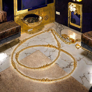 Halskette Wasserdichte hand gefertigte Edelstahl Perlen Kette 18 Karat Gold PVD plattiert Kragen Trendy Geometric <span class=keywords><strong>Fashion</strong></span> Classic - Product Image 3