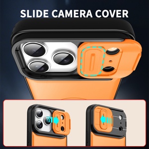 เคสโทรศัพท์แบบด้านคุณภาพสูงสำหรับ iPhone 17 11 12 13 Pro Max 14 15 16 Plus Air พร้อมขาตั้งหมุนได้และฝาปิดป้องกันกล้องแบบเลื่อน - Product Image 6