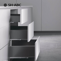 Glissières de tiroir dissimulées en métal robustes à 3 sections SH-ABC avec fermeture amortie pour cuisines et salles à manger modernes