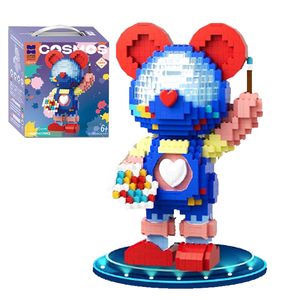 Xiaofangle blocs <span class=keywords><strong>de</strong></span> construction ours ensemble modèle brique <span class=keywords><strong>jouet</strong></span> Anime dessin animé Mini Moc plastique assemblage Puzzle plastique enfant personnalisé grand ours - Product Image 1