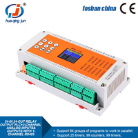 Controlador PLC Huaqingjun 24DI 24DO con Salidas de Relé, 2 Canales de Entrada Analógica de 0-5V 0-10V, RS485 Modbus para Automatización