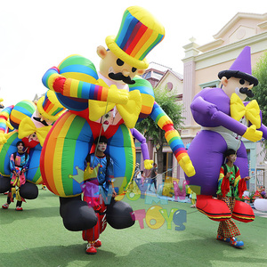 Disfraz <span class=keywords><strong>de</strong></span> marioneta <span class=keywords><strong>de</strong></span> payaso inflable <span class=keywords><strong>de</strong></span> dibujos animados coloridos para caminar - Product Image 2