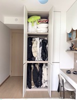 Armoire personnalisée pour enfants, armoire de rangement pour chambre d'enfant avec bureau, meubles pour enfants en bois massif moderne