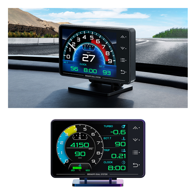 XS Gauge OBD2+ GPS Head-up Display Hud Turbocharged Oil Pressure Oil Temperature G Value Gyroscope Speedometer Car OBD2 Meter