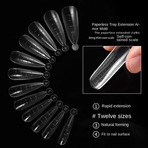 120 Uds. Formas de extensión de <span class=keywords><strong>uñas</strong></span> de curado rápido reutilizables <span class=keywords><strong>para</strong></span> acrílico/Gel cristal esculpir estilo francés puntas sin papel en caja <span class=keywords><strong>para</strong></span> dedos - Product Image 3