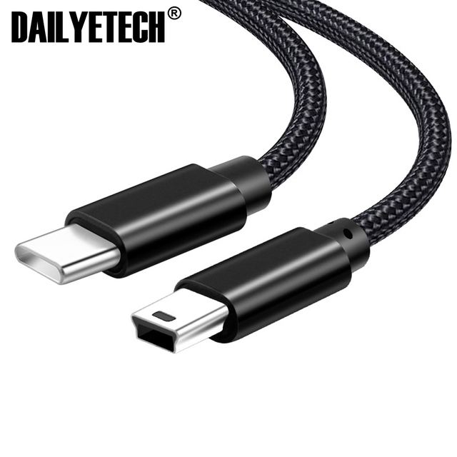1M USB Type C to Mini USB Adapter Cable for Camera MP3 MacBook Pro HDD Charging Cable Data Type-c Mini USB Cable