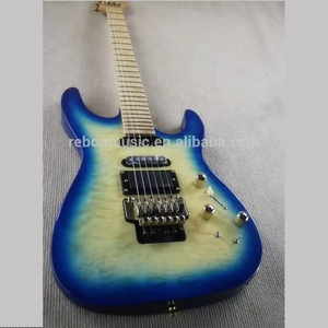Chitarra Elettrica Weifang Rebon a 6 Corde con Tremolo, Colore <span class=keywords><strong>Blu</strong></span> Sunburst, in Acero Quilted - Product Image 2