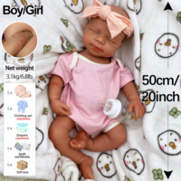 Poupées Reborn en Silicone Réalistes de 20 pouces, Bébé Endormi, Corps Pondéré Anatomiquement Correct, Peau Veineuse, Sucette Disponible, Cadeau d'Anniversaire