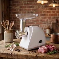 Mini hachoir à viande domestique blanc intégral, personnalisable, avec manuel multilingue disponible, machine électrique domestique pour la préparation de viande et de saucisses