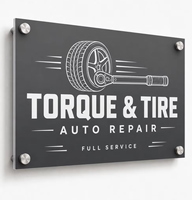 Enseigne personnalisée en acrylique pour atelier automobile, réparation de voitures, fixation murale, impression UV, découpe laser, vente en gros