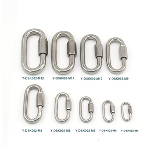 Boucle de connexion à verrouillage manuel à lien <span class=keywords><strong>rapide</strong></span> Anneau en acier inoxydable Mousqueton Clip Crochet de matériel d'<span class=keywords><strong>escalade</strong></span> en laiton et en fer - Product Image 4