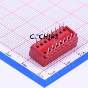 BD08 DIP Switch Through hole Component (THT) Switch Flat Toggle, Raised Type Single Pole Single Throw 8 PC Pin - Product Image 2