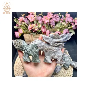 Kindfull Hot Sale Natural Crystal Healing FengShui Mascot Ocean Jasper Dragon For Decor