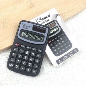 Kenko Kc-888 8 Digit Solar Calculator Portable Pocket Size Black - Product Image 1