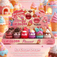 Baume à lèvres liquide Rimocoo Long Laeting en forme de cornet de crème glacée, design gâteau de dessin animé, nourrissant, hydratant, brillant et aqueux pour femmes
