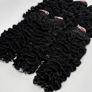 Cabello rizado suave de ganchillo, cabello humano negro natural, rizos completos pre-enlazados para trenzas bohemias y estilos de ganchillo. - Product Image 1