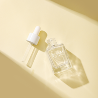 Özel silindirik kare konik şekli 30ml sıvı kozmetik cilt bakımı Serum Push Button cam damlalık şişe