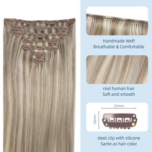 Nouvelles extensions de cheveux invisibles à clipser 2026, 100g, pointes épaisses, 100% cheveux humains Remy, postiches personnalisées OEM pour cheveux fins - Product Image 6