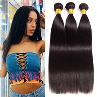 Extensiones de Cabello Sintético al por Mayor, 24 Pulgadas, 100g, Doble Trama, Estilo Yaki, Liso, Resistente al Calor, 25 Colores