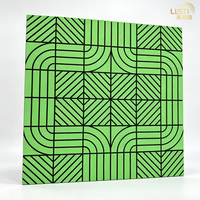 Panneaux acoustiques muraux en feutre polyester absorbant le son, pour bureaux et hôtels, avec design graphique à rainures en V