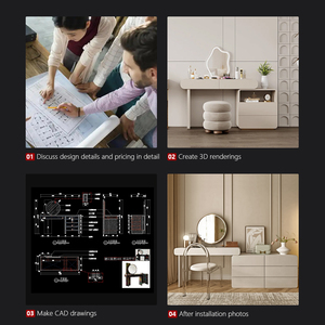 Comptoir en verre personnalisé pour boutique de mariage, miroir de maison avec lumière, tiroir de grande capacité, coiffeuse pour chambre à coucher - Product Image 4