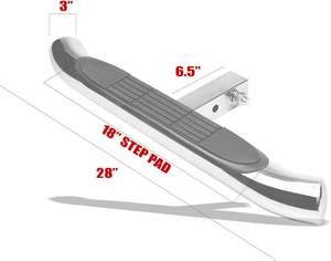AMBITION Vente chaude Marchepied d'attelage rond de 3 pouces en acier inoxydable pour attelage de <span class=keywords><strong>remorque</strong></span>, très poli, pour attelage de 2 pouces, finition chromée brillante - Product Image 2