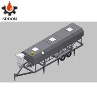 Silo à ciment mobile horizontal personnalisé, entraîné électriquement avec pompe à moteur et contrôle PLC pour station de mélange de béton
