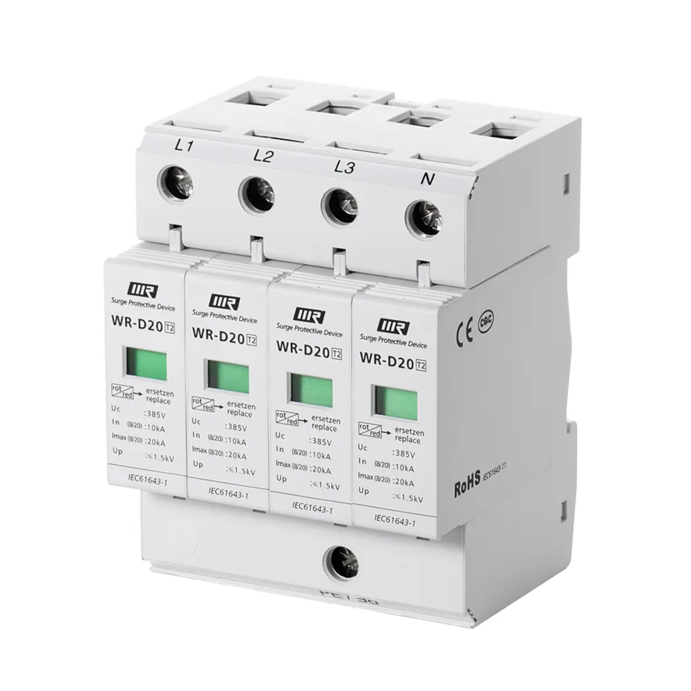 4P 20KA AC Surge Lighting Protection SPD Type 3 Power Surge Protection Device