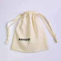 Sac en satin épais beige de luxe léger, sac à poussière en coton, pochette à fond rond en velours avec logo personnalisé
